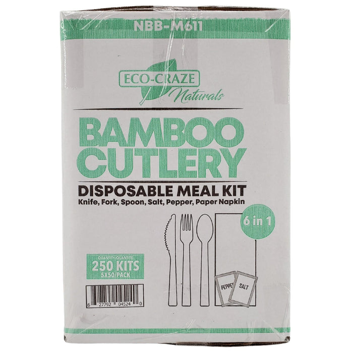 Eco-Craze - Disposable Bamboo 6pcs Cutlery Kit - K/F/S/N/SP NBB-M611