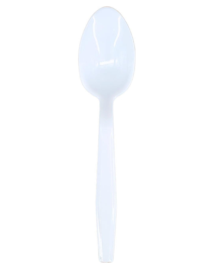 Value+ - Medium Heavy - Plastic Tea Spoon - White - Retail Pack - RP1103
