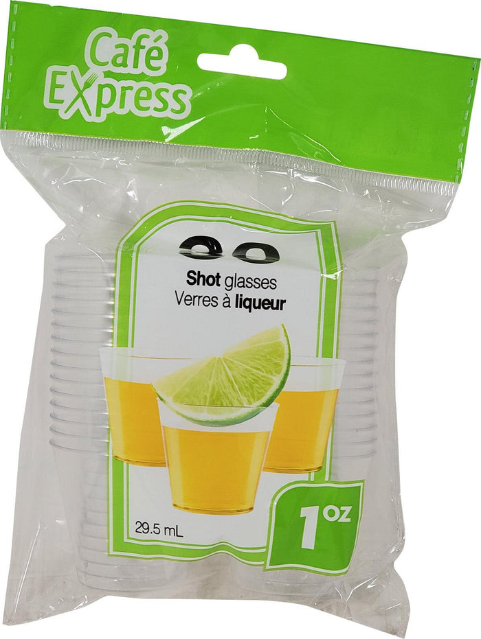 XC - Table Accents/Cafe Express - 1oz Plastic Shot Glasses