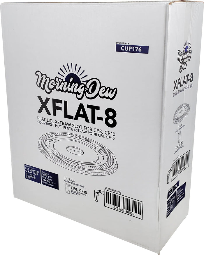 Morning Dew - Clear Flat Lid - 7-8-10oz XFLAT-8 - 78mm