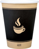 Morning Dew - 12oz Hot Paper Cups - Ebony Print - H12E