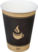 Morning Dew - 12oz Hot Paper Cups - Ebony Print - H12E