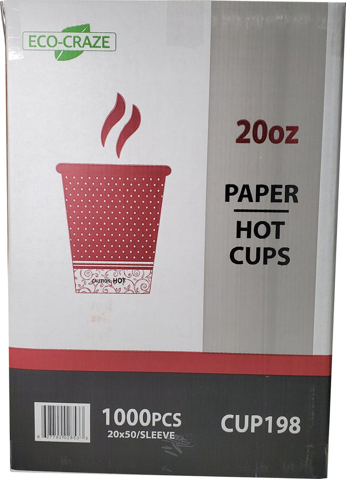 CLR - Morning Dew - 20 oz Hot Paper Cups - Ebony Print - H20E