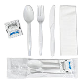 Value+ 6-Piece Medium Heavy Meal Kit Disposable Cutlery (F/K/TS/N/S&P) - 500 Pack, White