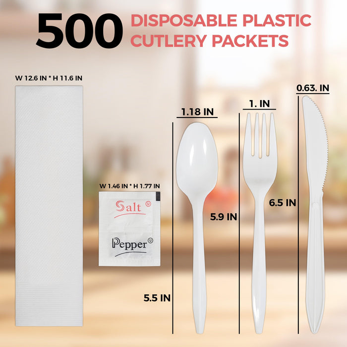 Value+ - Cutlery Kit / Meal Kit - 6pcs - White - F/K/TS/N/S&P - MK-610