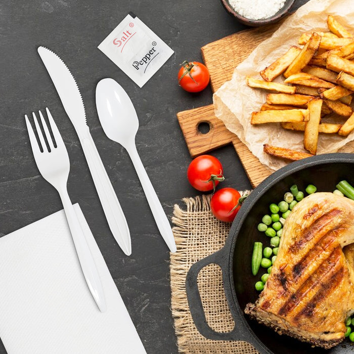 Value+ - Cutlery Kit / Meal Kit - 6pcs - White - F/K/TS/N/S&P - MK-610