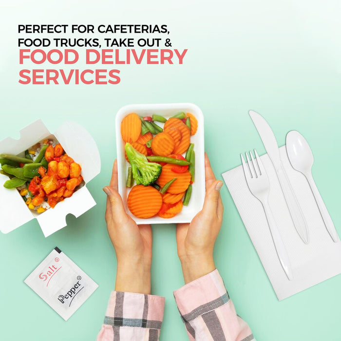 Value+ - Cutlery Kit / Meal Kit - 6pcs - White - F/K/TS/N/S&P - MK-610