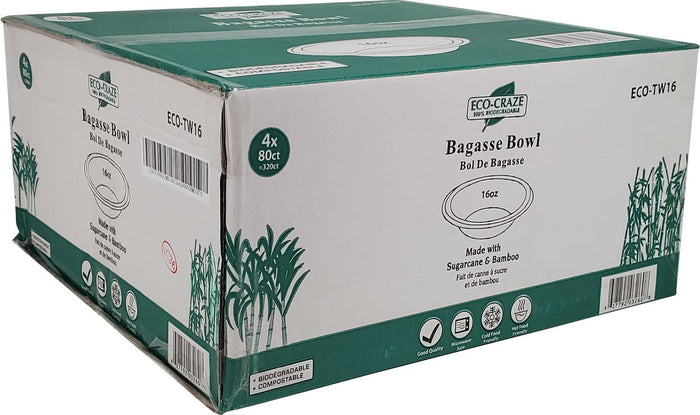 Eco-Craze - 16Oz Bowl 480Ml - Biodegradable