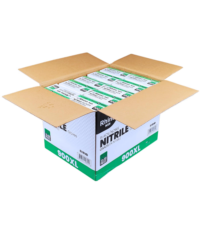 Rhino - NX9 - Black Nitrile Gloves - PF - Extra Large - 900XL