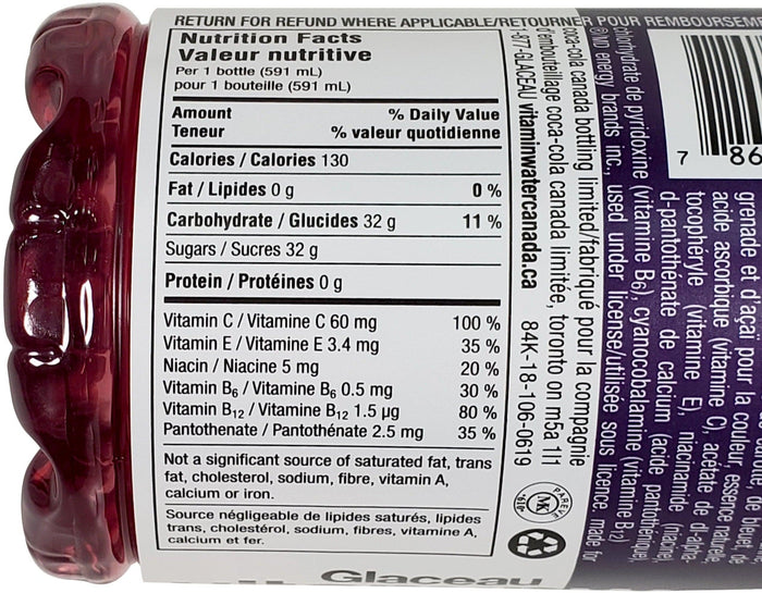 VSO - Glaceau - Vitamin Water - Mineral Water - Acai-Blueberry / XXX - Bottles