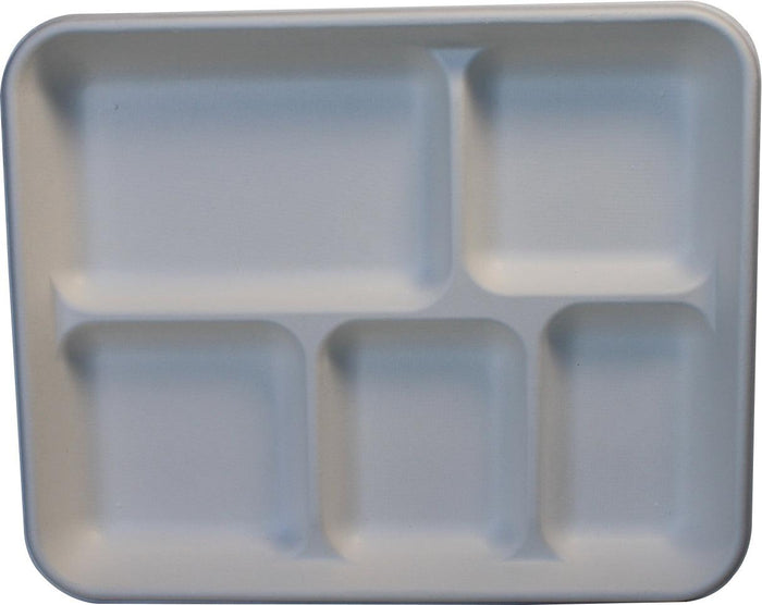 Eco-Craze - 5 Compartment Bagasse Tray (Thali) - Retail Pack