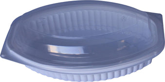 Value+ - 16WC - Oval Container - 15oz - White w/Clear Lid