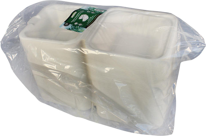 Eco-Craze - 6x6 Bagasse Clamshell Container