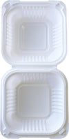 Value+/ Eco- Craze - MFPP Clamshell Container - 6x6x3 - White