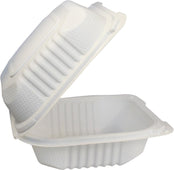 Value+/ Eco- Craze - MFPP Clamshell Container - 6x6x3 - White