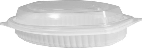 CLR - Value+ - 12WC - Oval Container - 12oz - White w/Clear Lid