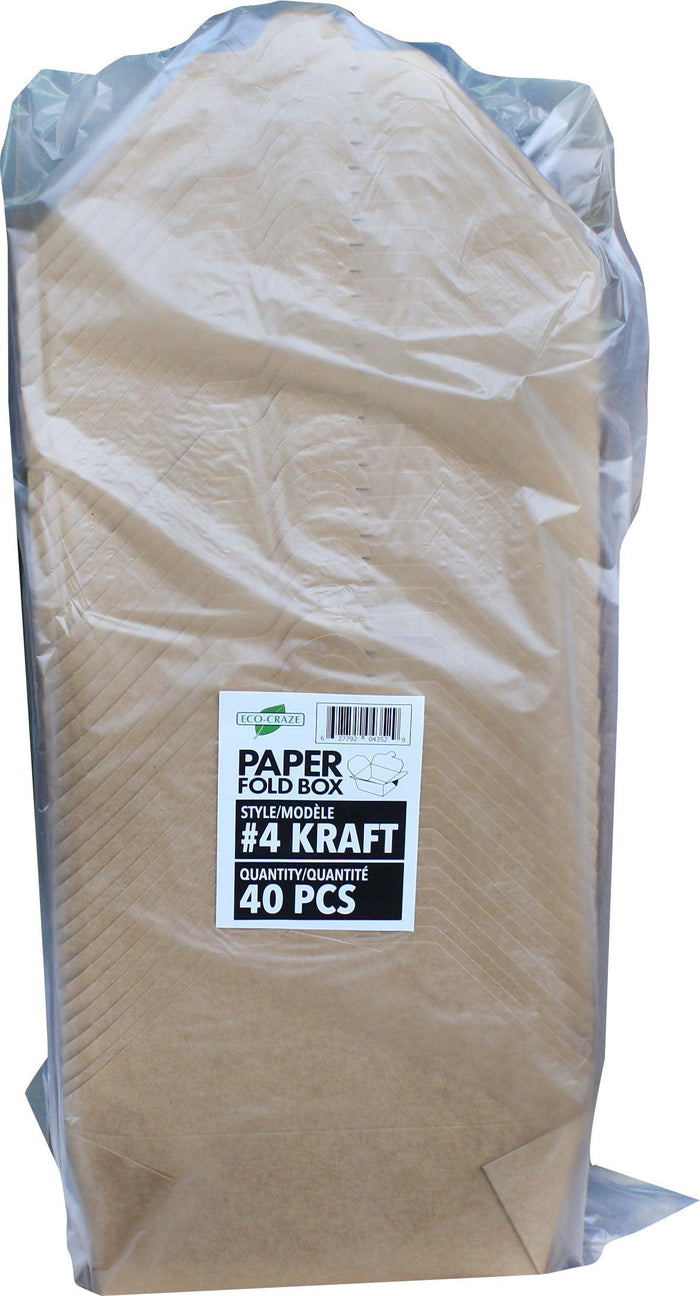 Eco-Craze - #4 Kraft Paper Fold Box - PFB04-K