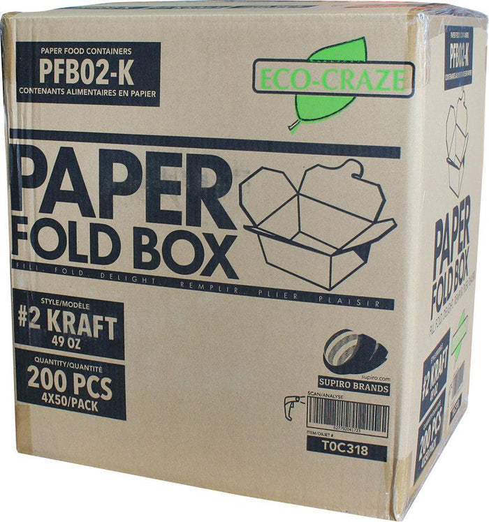 Eco-Craze - #2 Kraft Paper Fold Box - PFB02-K