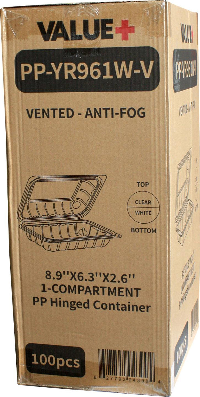 Value+ - YR961W-V - PP Hinged Cont. - 8.9x6.3x2.6