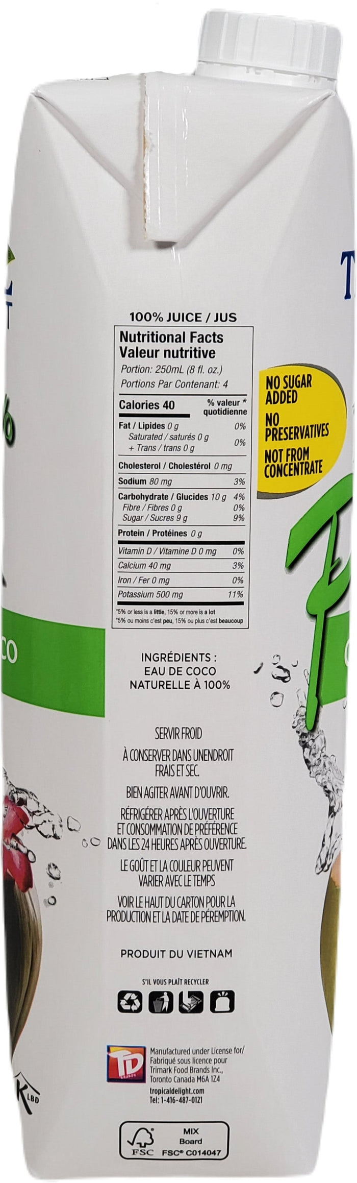 Tropical Delight - Coconut Water - 1Lt