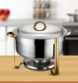 Kesgi - Chafing Dish Round 8L- Gold Legs/Handle - LS-REG831