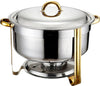 Kesgi - Chafing Dish Round 8 L- Gold Legs/Handle - LS-REG831