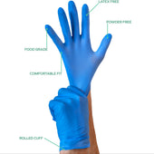 Rhino - NB6 - Blue Nitrile Gloves - Large - 600L