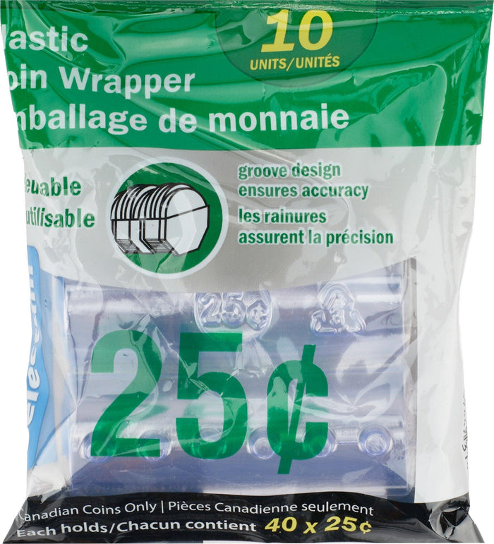 Plastic Coin Wrapper for $0.25 Coins