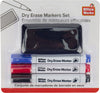 Dry Erase Marker Set (Red/Blue/Black/Eraser)