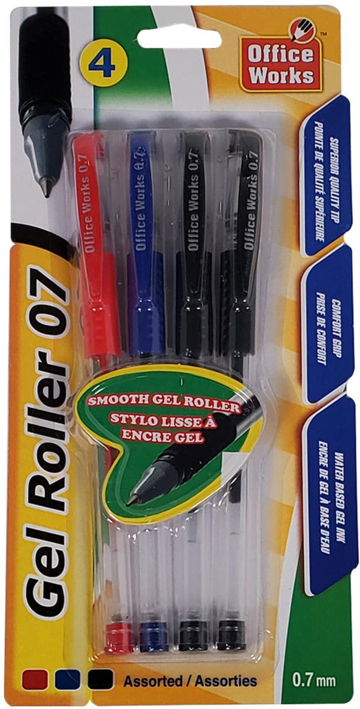 Office Works - 4-pc. 0.7mm Gel Roller Ball