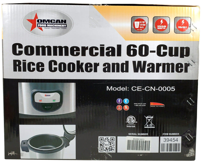 Omcan - Rice Cooker & Warmer (60 Cups)