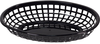 Plastic Oval Food Basket - Black/Brown/Red
