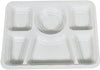 Plastic Tray (Thali) - 6 Compartment - White