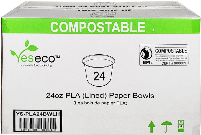 SO - E2E Foodpack - PLA Paper Bowls - 24 oz