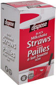Value+ - 8'' White Plastic Straws - JUMBO - 8mm