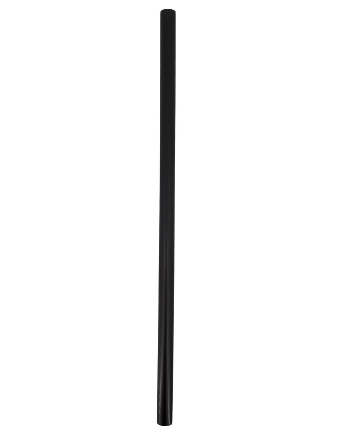 Value+ - 8'' - Black Plastic Straw - 6 mm