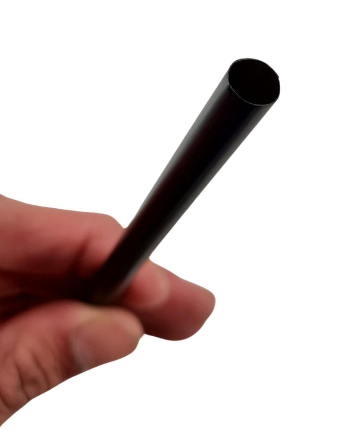 Value+ - 8'' - Black Plastic Straw - 6 mm