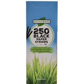 Eco-Craze Paper Straws - Black, 6mmx10