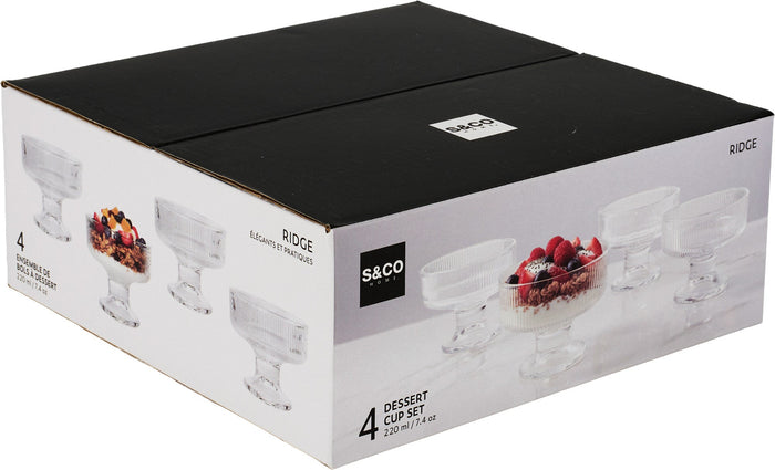 S&CO - Ridge Dessert Cup 7.4oz/220ml