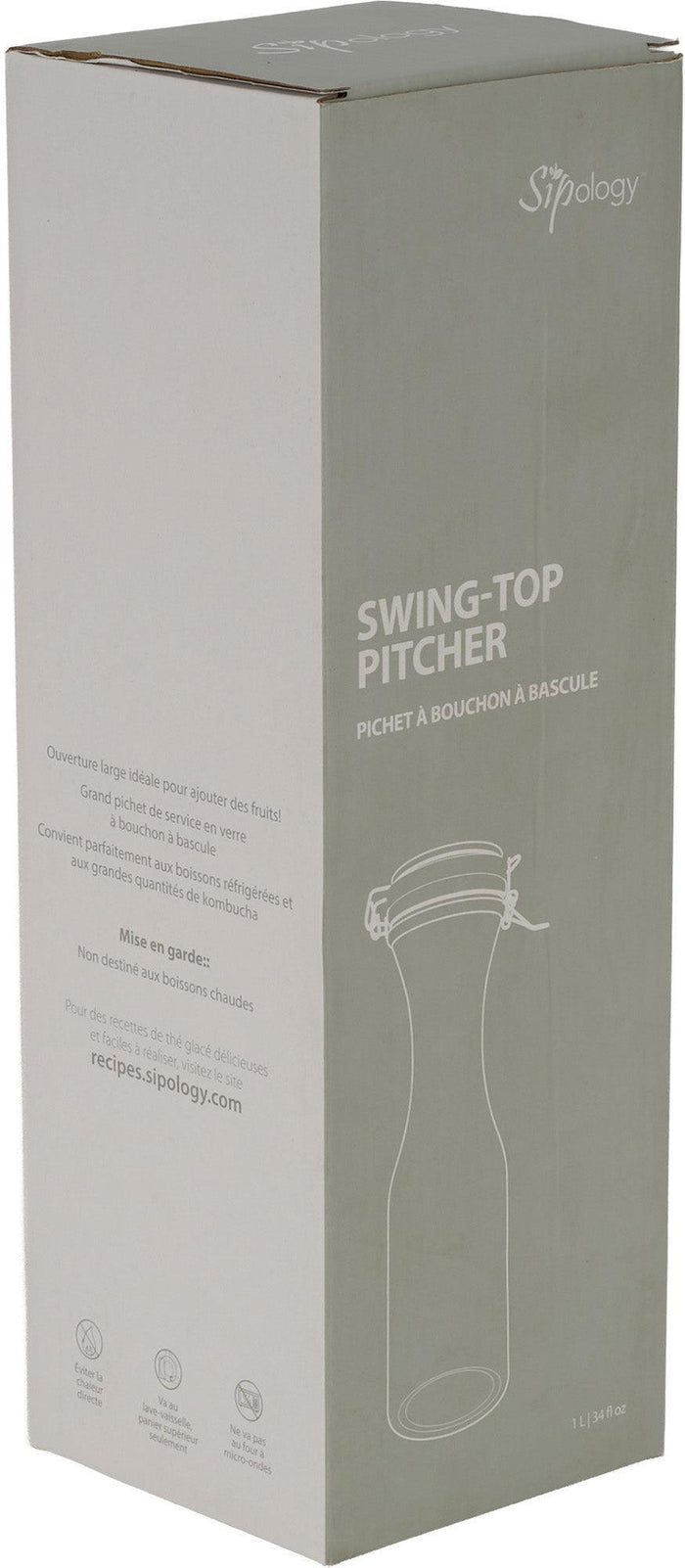 Glass Pitcher w/ Swing Top (1L)