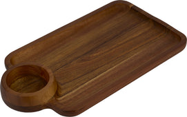 L.Gourmet - Acacia Wood One Dip Serve Board, 37x20x2cm