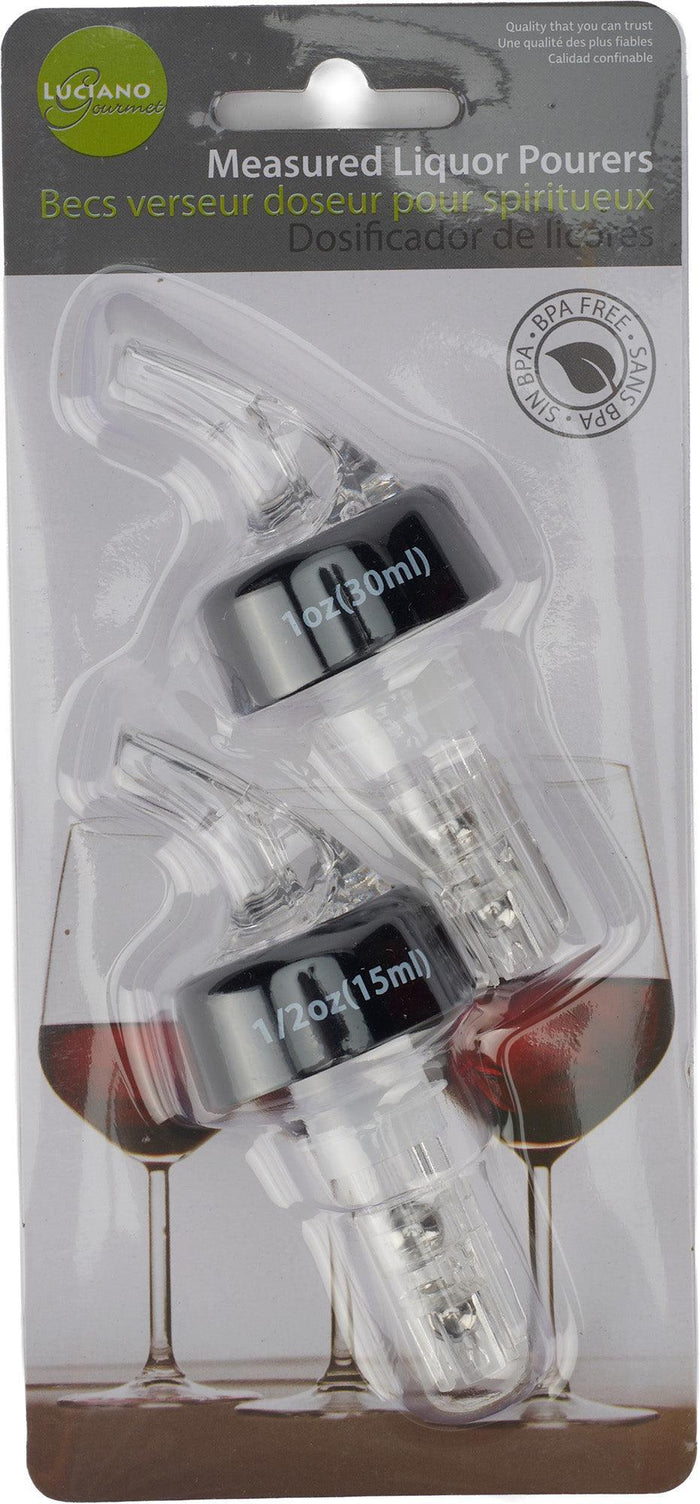 L.Gourmet, 2-pc Measured Liquor Pourers Set, 1oz (30ml)