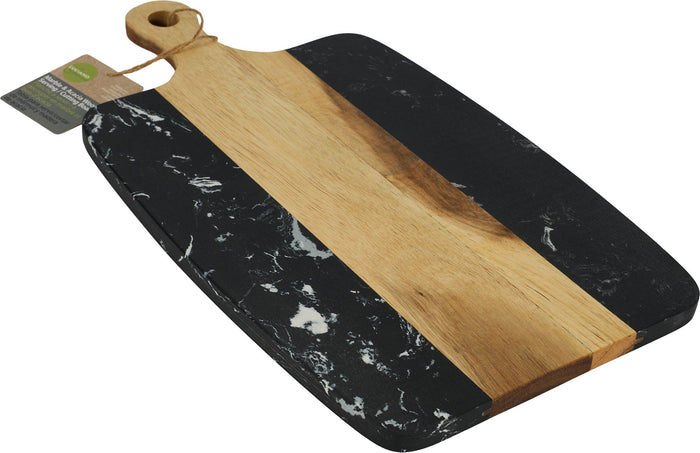 L.Gourmet Acacia Wood+Marble Board - 15.75