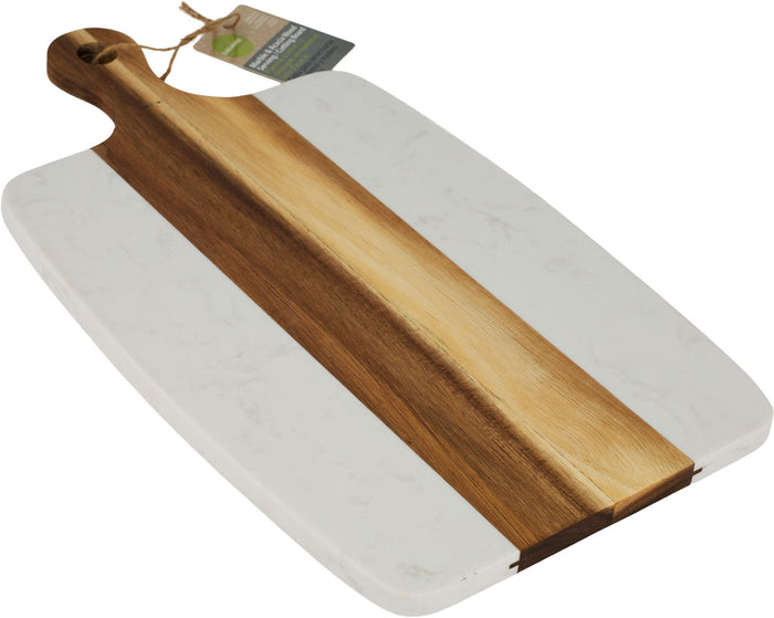 L.Gourmet Acacia Wood+Marble Board - 15.75