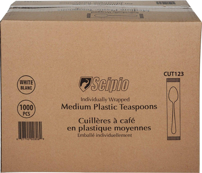 CLR - Scipio - White Medium Ind. Wrapped Teaspoon