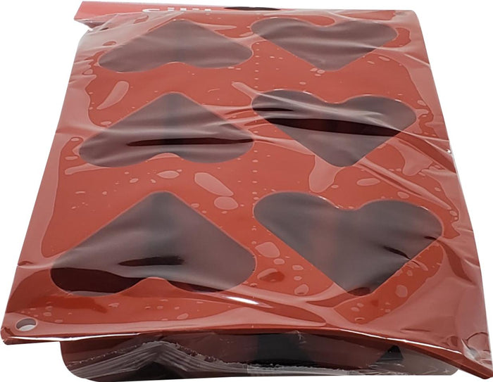 CLR - Silicone Heart Mold - 6 Compartment - SF036