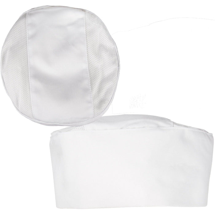Spirito Ventilated Pill Box Chef Hat - White