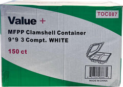 Value+/ Eco-Craze- MFPP Clamshell Container - 9x9x2.8