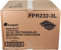 Genpak - Rectangular Base Container - 2 Comp -Black. - FPR232