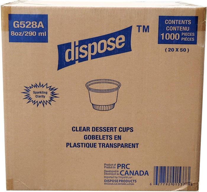 Dispose - Plastic Dessert Cups - Clear - 8oz - G528A